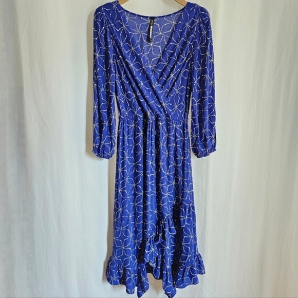 Anthropologie x Plenty by Tracy Reese Aleah Blue & White Floral Midi Dress - Picture 4 of 15